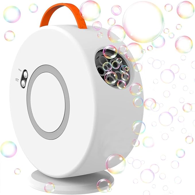 Bubble Machine for Kids Toddlers, Automatic Rechargeable Bubble Machine, 12000+ Bubbles Per Minute, Rotating 90°/360° Oscillating Electric Bubble Maker Outdoor Toys for Ages 3-5-CubbioJoy
