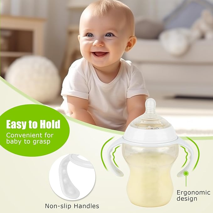 6 Pack Baby Bottle Handles for Tommee Tippee Baby Bottles, Easy Grip Bottle Holder for Newborn-CubbioJoy