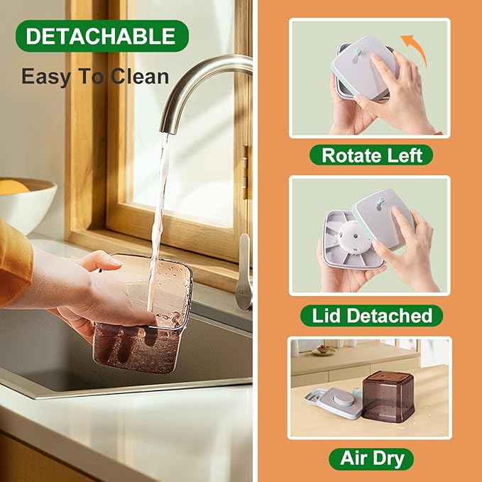 Ankou One-Push Formula Container, 2300ml Formula Dispenser with Scoop and Scraper, Milk Powder Container with Lids, BPA-Free Airtight Food Storage Container 1000g Large Capacity,Dark Brown, Rectangle-CubbioJoy