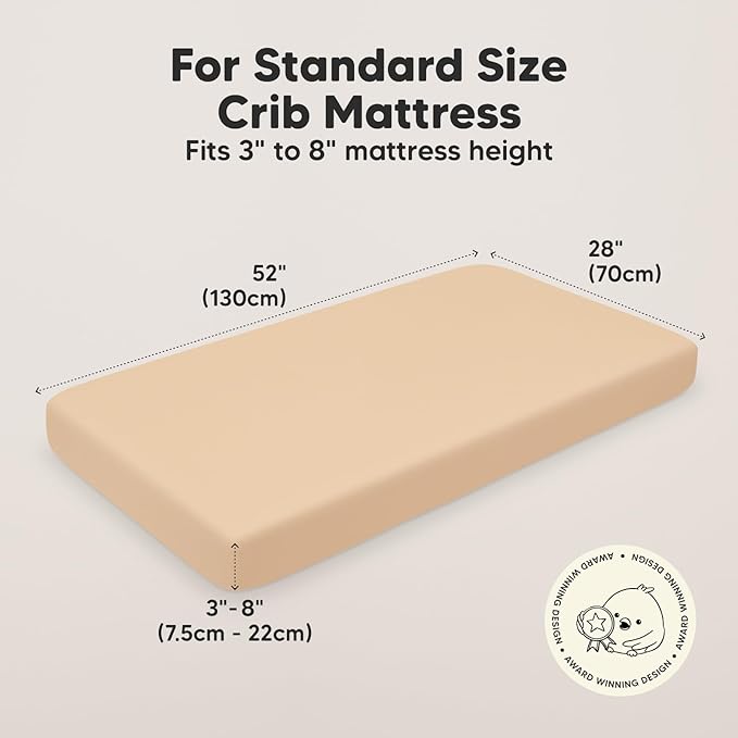 KeaBabies 2-Pack Organic Crib Sheets for Boys, Girls - 52x28 Fitted Crib Mattress Sheet Neutral, Breathable Jersey Cotton Cover for Baby Bed, Toddler Mattress, Soft & Cute Prints (Toasty)-CubbioJoy