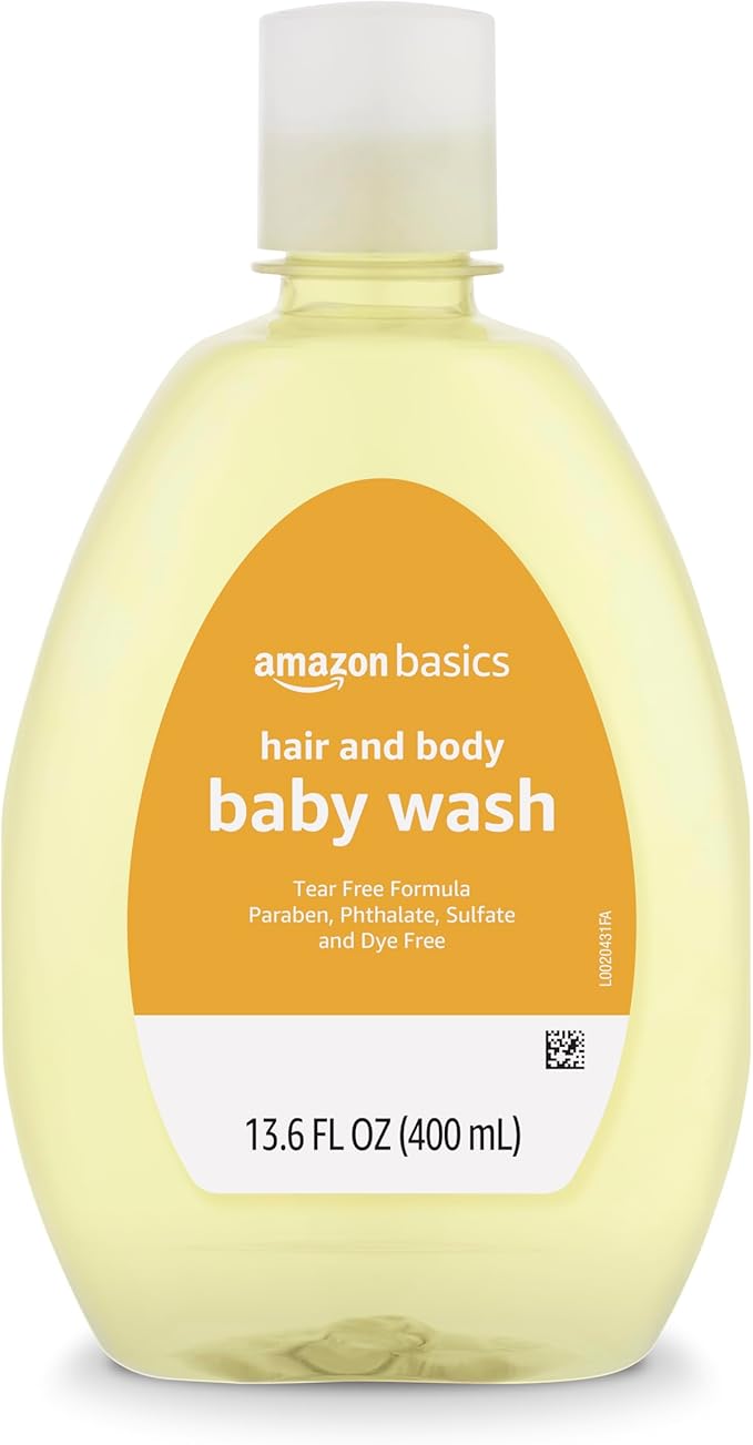 Amazon Basics Tear-Free Baby Hair and Body Wash, Lightly scented, 13.60 Fl Oz (Pack of 4)-CubbioJoy