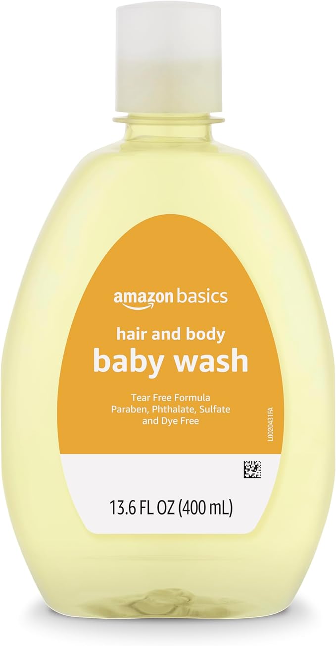 Amazon Basics Tear-Free Baby Hair and Body Wash, Lightly scented, 13.6 Fluid Ounce, 1-Pack-CubbioJoy