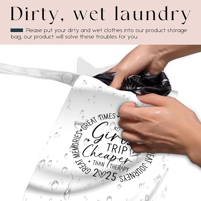 Girls Trip Gifts Wet Dry Bag, Beach Bag Wet Bag Favors, for Swimsuit Toiletry Travel Essentials For Women Aloha Bags, Beach Travel Gym Laundry bags for Dirty Diaper Swimsuit Gifts (White)-CubbioJoy