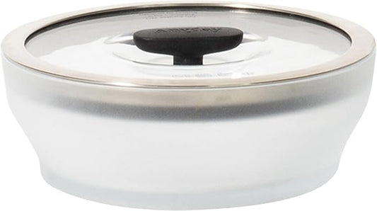 Anyday 4-Cup Microwave Cookware & Glass Container with Glass Lid, Plastic-Free Shallow Food Storage | Stackable Airtight Steamer with Vented Lid for Microwave-Safe Reheating, Steaming Vegetables-CubbioJoy