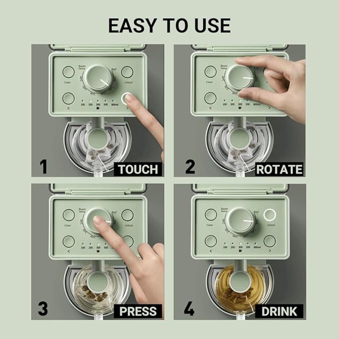 BUYDEEM S9013 Instant Hot Water Dispenser, Countertop Water Boiler & Warmer for Tea, Coffee and Baby Formula, Adjustable 8 Temperatures & 5 Water Outputs, 3L Water Tank(102oz), Green-CubbioJoy