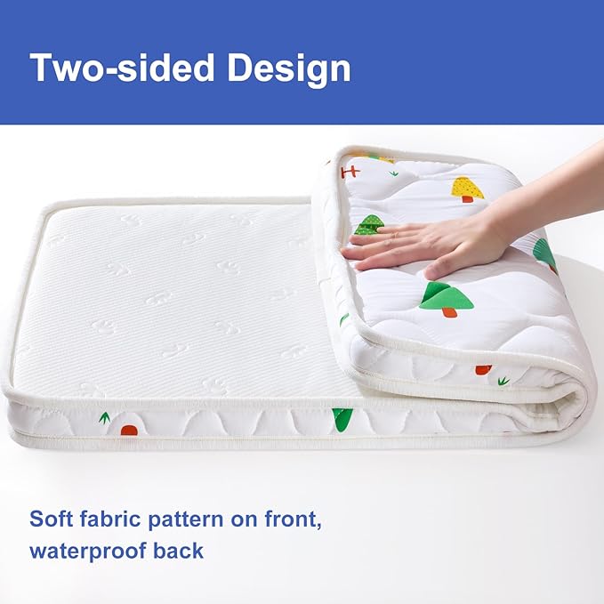 Baby Bassinet Mattress 29 x 18 inches- Firm Support and Comfort Premium Foam,Noiseless and Odorless,Hypoallergenic Small Crib Mattress, Fits Moses Basket, Dual Sided with Soft Breathable Fabric-CubbioJoy