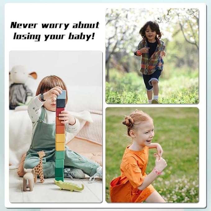 2 Pack Kids Bracelet Compatible with AirTag, GPS Kid Tracker Holder Braided Wristband for Apple Air Tag, 2022 Upgraded Nylon Adjustable Anti Lost Airtag Watch Band for Kids Children Elders-CubbioJoy