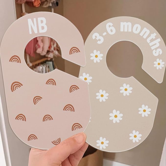 Baby Closet Divider, Baby Wardrobe Organizer, Double-Sided Minimalist Cute Design, Nursery Decor Clothes Hanger Dividers for Sorting 8 Sizes from Newborn to 12+ Months-CubbioJoy