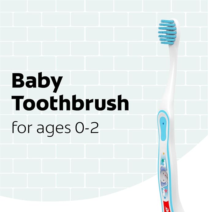Colgate My First Baby and Toddler Toothbrush, Extra Soft Infant Training Toothbrush, Ages 0-2, 6 Count-CubbioJoy