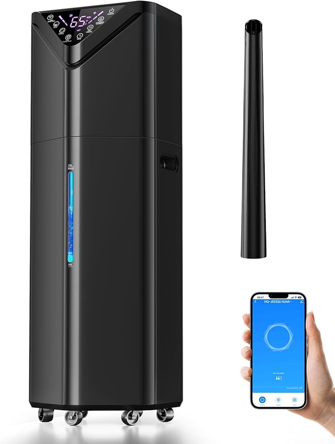 5Gal Humidifiers for Bedroom Large Room 2800 sq ft, 19L Quiet Humidifiers for Large Room, Floor Humidifier with 6 Mist Mode & Auto 180°Mist Tube for Home Whole House School Office Commercial Plants-CubbioJoy