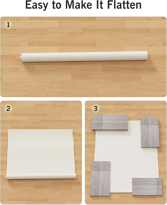 Beige Vinyl Floor Mat for Home, 3'×5' Waterproof Area Mat for Lving Room, Bedroom, Under Dining Room Table-CubbioJoy
