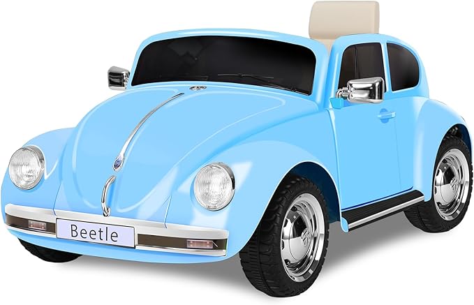 12V Kids Electric Car, Power Wheels with Remote Control, Ride on Car Toys with LED Light, 3 Speeds, Music, Blue-CubbioJoy