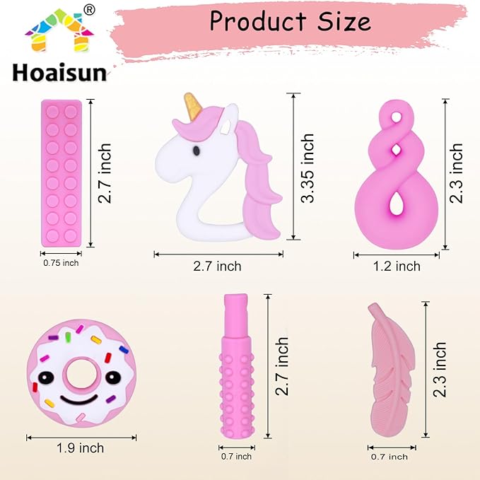 Chew Necklaces for Sensory Girls, Chewy Necklace Sensory Toys for Kids with Autism, ADHD,SPD, Chewing, Teething or Special Needs, Oral Sensory Chew Toys for Kids Adult Reduce Anxiety Fidgeting-CubbioJoy