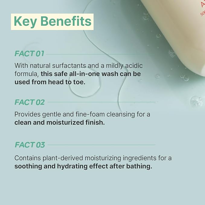 AVCA Baby & Kids All-in-One Shampoo & Wash for Sensitive Skin and Gentle Cleansing 500ml/16.90fl. oz.-CubbioJoy