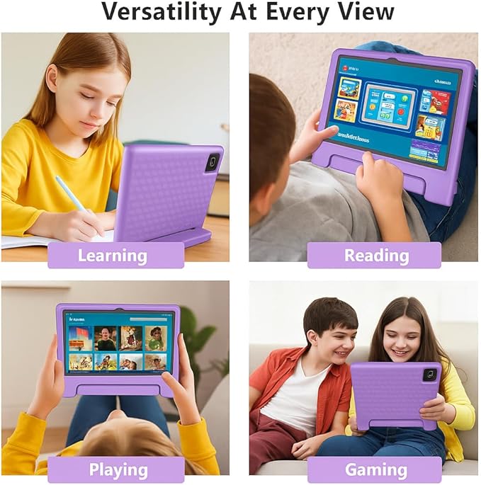 10.1" Kids Tablet Android 14 | 64GB Octa-Core 8GB RAM | Shockproof Case & Parental Control | 12H Fast Charge | HD Display w/Google Kids Space & Educational Apps | WiFi 6/Bluetooth/GPS | Ages 3-12-CubbioJoy