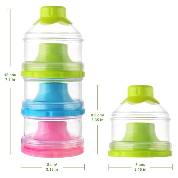 Accmor Baby Formula Dispenser, Non-Spill Stackable Formula Dispenser On The Go, Baby & Kids Snack Containers, Formula Container for Travel, BPA Free-CubbioJoy