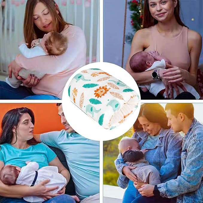 Cozy Cradle Pillow, Cozy Cradle Arm Pillow, Baby Nursing Pillow Head Support Pillow for Breastfeeding Bottle Feeding (Deer Elephants)-CubbioJoy
