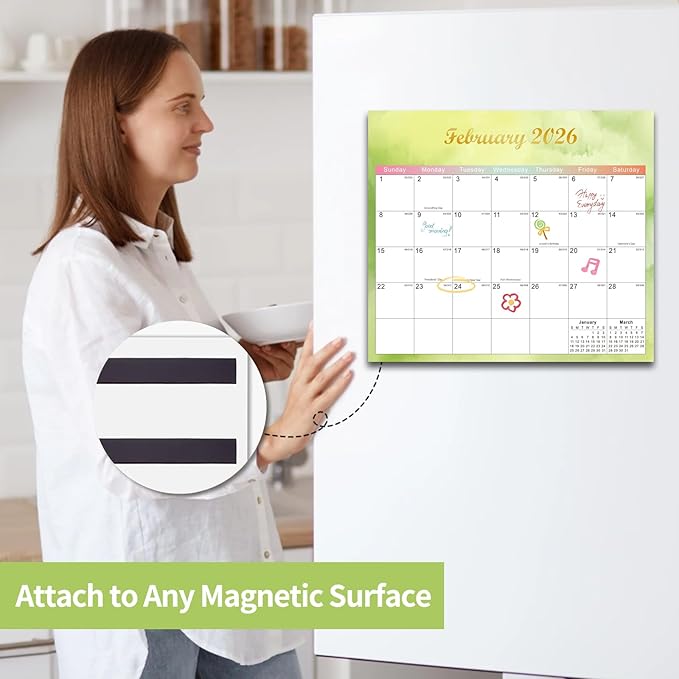 2025-2027 Magnetic Fridge Calendar 21 Monthly Magnetic Calendar for Refrigerator Planner Runs from October 2025 Until June 2027 Easy Organizing Markers Tearable (Colorful)-CubbioJoy