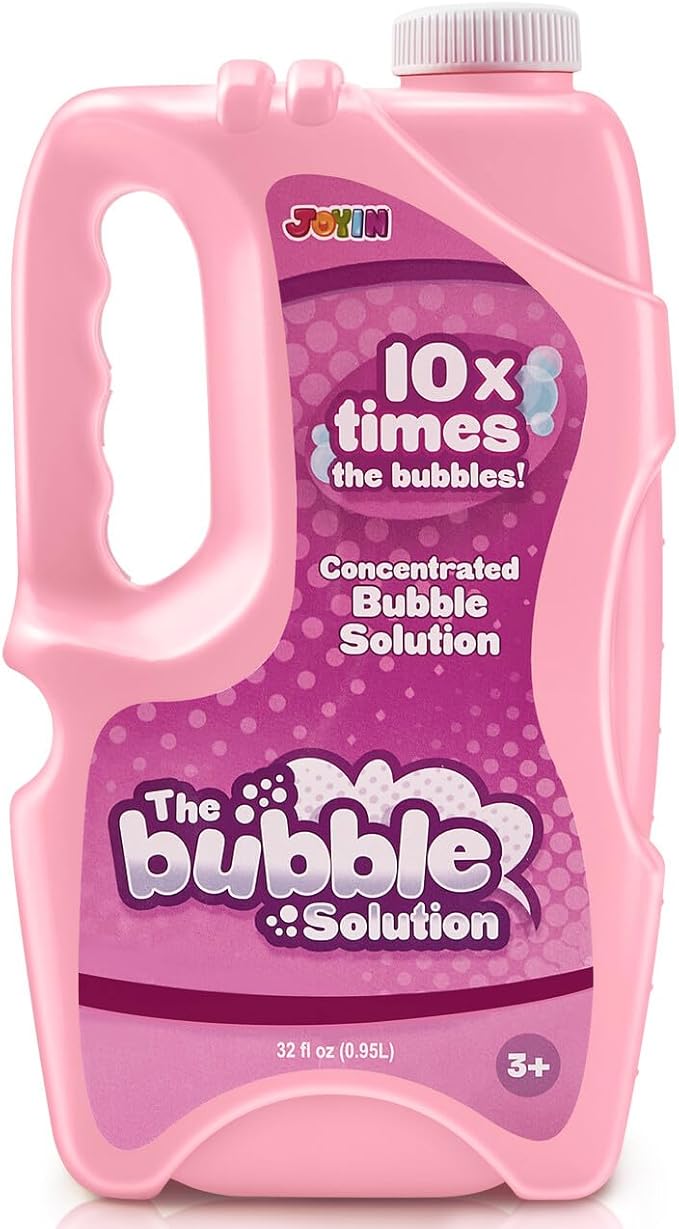 JOYIN 32 oz Bubble Solution Refills (Close to 1L/ 2.5 Gallon), Concentrated Solution for Bubble Machine, Wands, Blower, Easter (Pink)-CubbioJoy