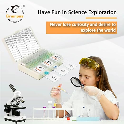 30 Prepared Microscope Slides with Specimens for Kids Students - Plants, for Biological Science Lab, Children's Science Education, Homeschooling Use-CubbioJoy