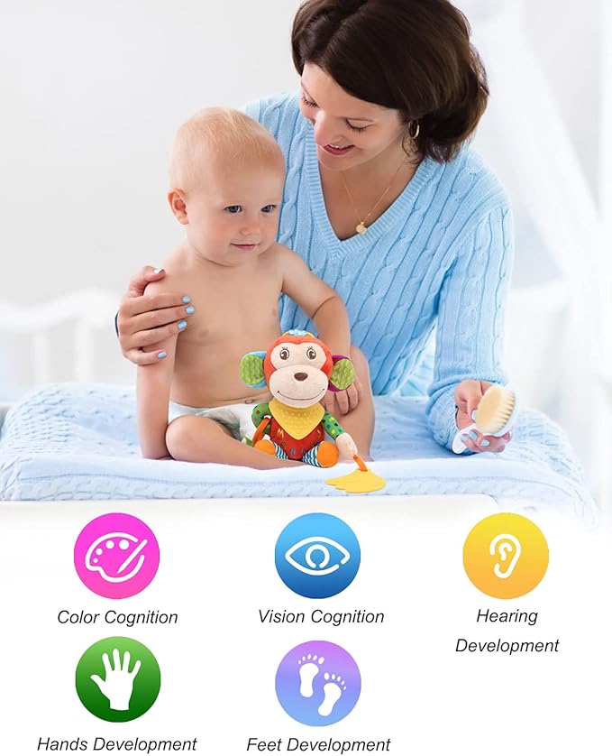 BLOOBLOOMAX Sock rattles for Babies 0-24 Months Baby Animal Foot Finder Educational Toys-CubbioJoy