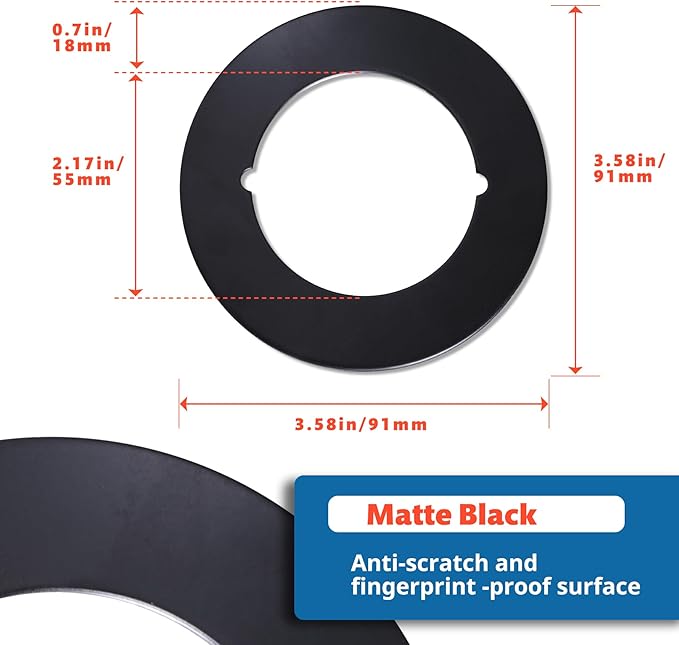 2 Pcs Upgraded Door Knob Plates with Double-Sided Tape –Thick Stainless Steel Scar Plates for Deadbolts & Knobs, Durable Lock Hole Covers for Fixing Loose Knobs and Damaged Areas(Matte Black)-CubbioJoy