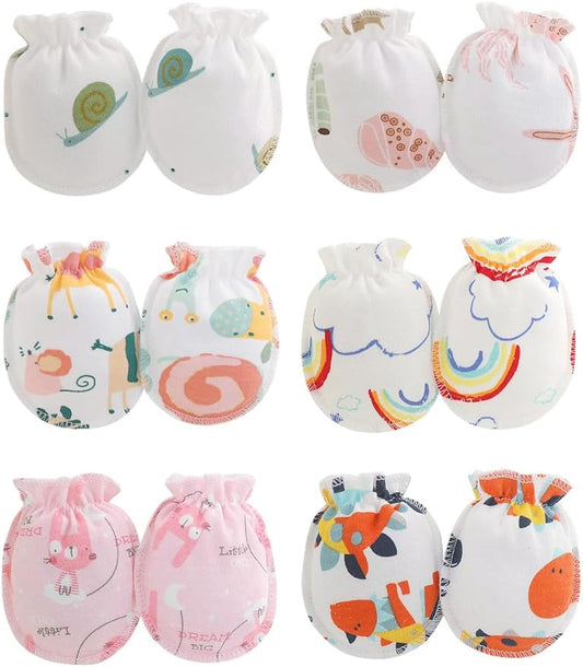 Cute Baby Mittens Newborn, No Scratch Baby Boy Mittens, Baby Girl Hat Gloves for Toddlers, Infant, Newborn-CubbioJoy