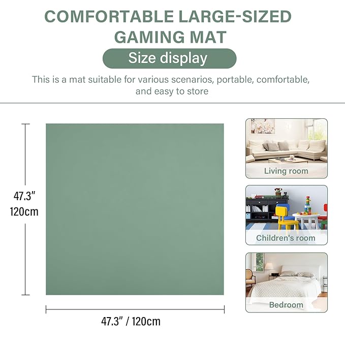 Baby Play Mat 48"x48" – Thick, Non-Slip Foam Mat for Babies and Toddlers. Foldable, Scrubbable, Odorless, and Soft, Ideal for Playpens, Crawling, and Indoor Playtime-Green-CubbioJoy