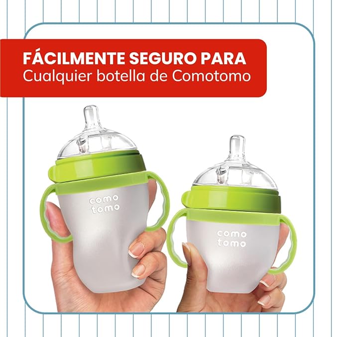 Botabee Baby Bottle Handle Grip for Comotomo 5 Ounce and 8 Ounce Silicone Bottles - Pack of 3 (Green)-CubbioJoy