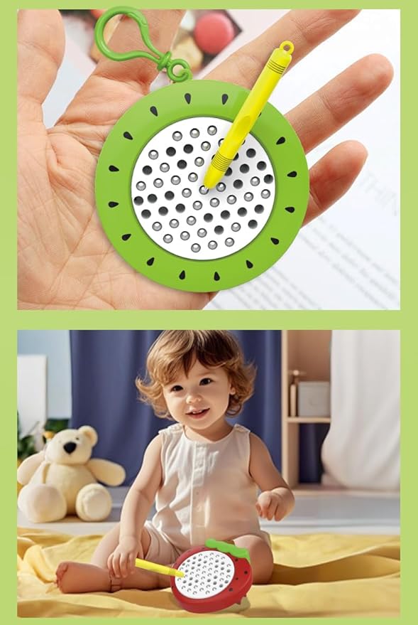 1pcs Lemon Magnetic Drawing Board for Kids & Toddlers with Beads and Magnet Stylus Pen - Magnetic Travel Toy for Airplane & Car Ride Activities for Kids-CubbioJoy