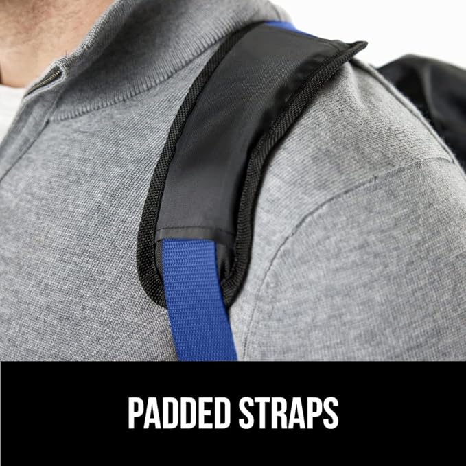 GORILLA GRIP Car Seat Travel Bag for Airplane Gate Check, Easy Carry Padded Backpack Bags Cover Carseats, Infant Baby Carriers and Toddler Booster Seats for Airport, Child Air Travels Essential, Blue-CubbioJoy