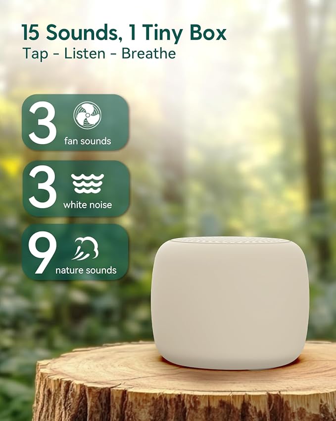 Babelio White Noise Sound Machine for Adults Kids Baby, Travel Sound Machine for Sleep, Mini and Portable, 15 Non-looping Sounds, Timer, Memory Function, Easy to Pocket and Travel, Putty Gray-CubbioJoy