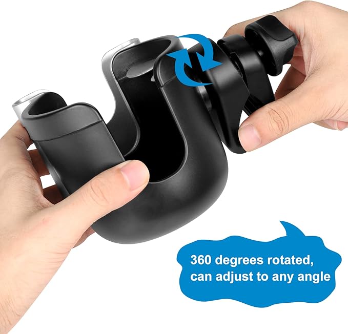 Accmor Stroller Cup Holder with Phone Holder, Bike Cup Holder, Universal Cup Holder for Uppababy Nuna Doona Strollers, 2-in-1 Cup Phone Holder for Stroller, Bike, Wheelchair, Walker, Scooter-CubbioJoy