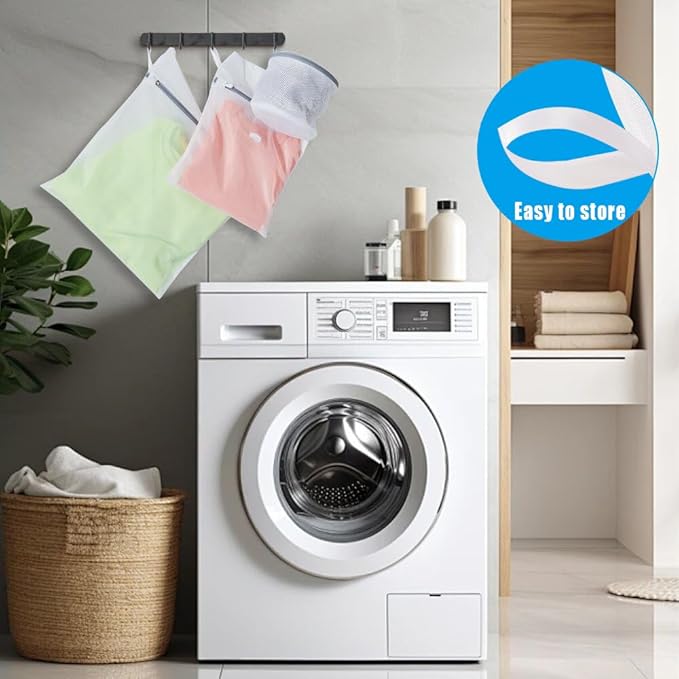 3Pcs Mesh Laundry Bags for Washing Delicates,with Upgrade the hanging ring,lingerie bags for washing delicates,Travel bag (1 Large 16x20,1 Medium 12x16,1 bra laundry bag)-CubbioJoy