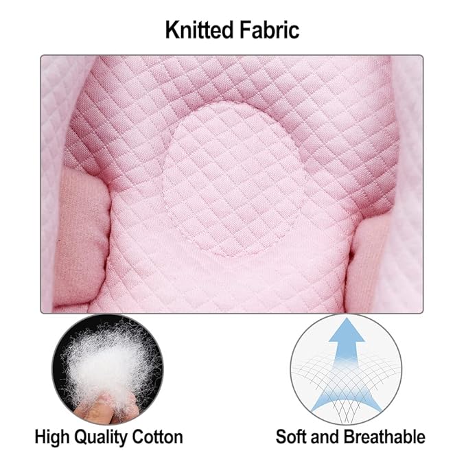 2 in 1 Baby Support Pillow, Banana Shape Baby Neck Head Travel Pillow Stroller Insert Cushion for Kids, Toddler, Pink-CubbioJoy