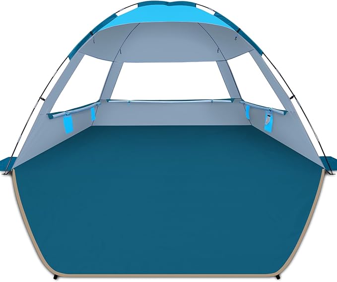 COMMOUDS Beach Tent Sun Shade for 3/4-5/6-7/8-10 Person, UPF 50+ Beach Sun Shelter Canopy Tent, Lightweight, Easy Set Up and Carry-CubbioJoy