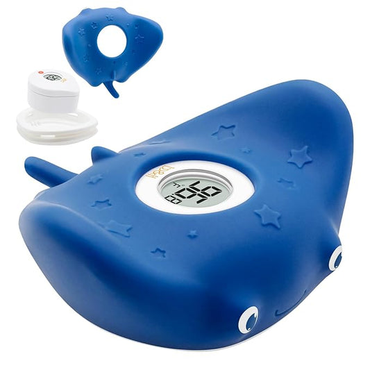 b&h Silicone Baby Bath Thermometer - Safety Digital Infant Bathtub Temperature Thermometer, Color-Coded Display, Quick-Read, Detachable Silicone Jacket, Dishwasher Safe, Temperature Toy-CubbioJoy