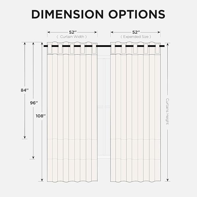 Joydeco Blackout Curtains for Bedroom, Black Out Curtains 96 Inch Long, Black Curtains with Rod Pocket Back Tab, Room Darken Light Blocking Noise Reducing Wrinkle-Free Drapes for Living Room, 2 Panels-CubbioJoy