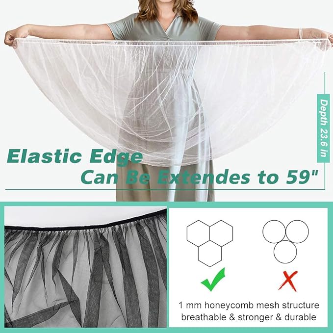 Baby Stroller Mosquito Net (2 Pack) - Durable Mesh Protection for Bassinets, Cradles, Playards, Pack N Plays & Portable Mini Cribs | Breathable Universal Fit Insect Barrier (Black)-CubbioJoy