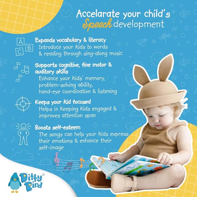 Ditty Bird Safari Book for Toddlers | Realistic Animal Sound Book | Interactive Safari Board Books for Toddlers 1-3 | Sensory, Musical Books for Animal Lovers | Sturdy Nursery Rhyme Toys for Baby-CubbioJoy