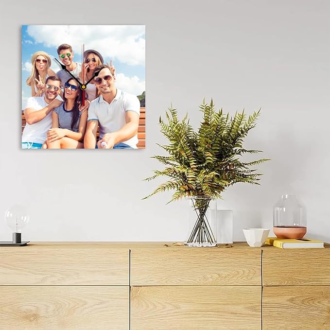 Custom Clocks for Walls Personalized Clocks with Photo Text Logo Customize Gifts for Kitchen Bathroom Home Creative-CubbioJoy
