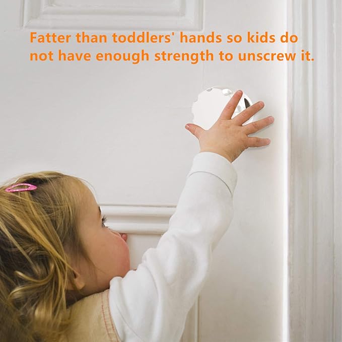 Door Knob Safety Cover, 4 Pack Baby Safety Door Handle Cover, Screw Thread Design, Reusable, Reliable Solution to Prevent Kids from Popping Off The Covers-CubbioJoy