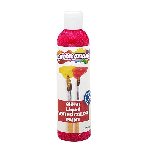 Colorations Liquid Glitter Watercolor Paint, 8 fl oz, Magenta, Non-Toxic, Painting, Kids, Craft, Hobby, Fun, Water Color, Posters, Cool Effects, Versatile, Gift-CubbioJoy