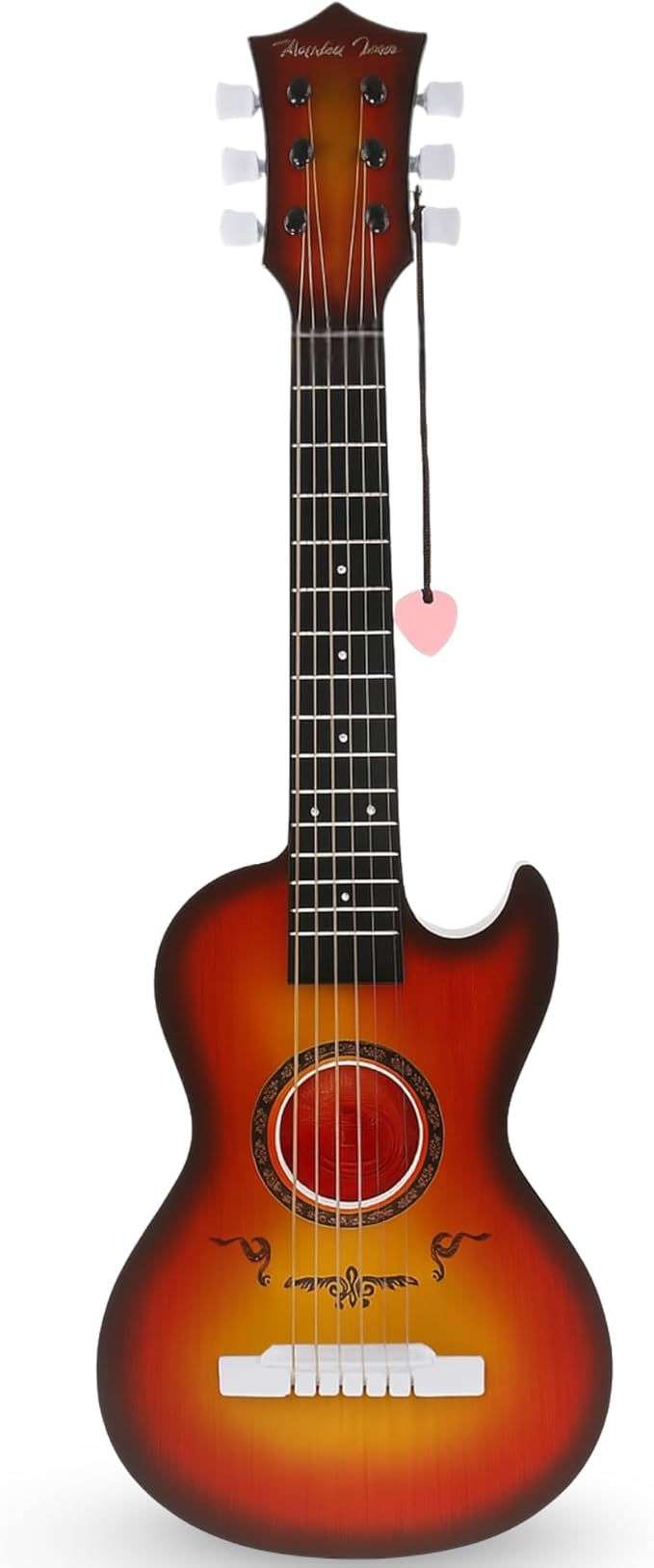 23" Acoustic Guitar, Kids 6 String Toy Guitar - Realistic Steel Strings - Beginner Practice First Musical Instrument for Children, Toddlers (Cherry Sunburst)-CubbioJoy