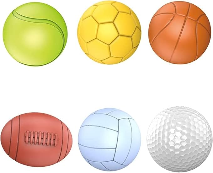 Baby Sensory Balls, Soft Rubber Balls for Toddlers 1-3, Montessori Sensory Bath Toys 6 to 12 Months, Kids Soccer Ball, Sport & Outdoors Baby Ball, 6 Rubber Soft Toys for Kids-CubbioJoy