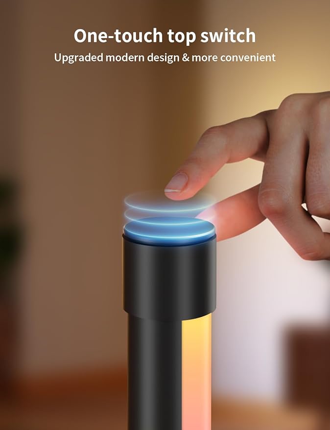 Ailofy Corner Floor Lamp, 1500lm RGBW Corner Lamp Work with Alexa & Google Assistant, 16 Million DIY Colors, Sync with Music, App Control, Modern LED Floor Lamp for Living Room & Bedroom, Black-CubbioJoy