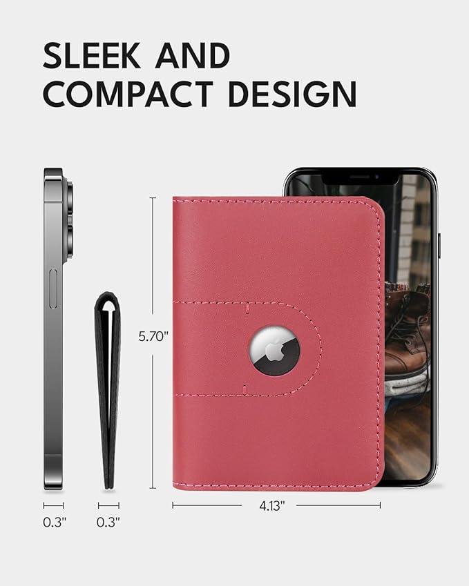 ALLIVE Genuine Leather Passport Holder with Airtag, Travel Must Haves Airport Essentials, Case Travel Gifts-CubbioJoy