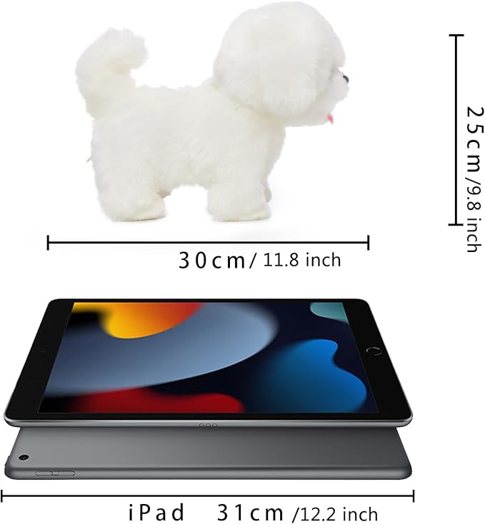 CU-MATE Plush Interactive Maltese Simulation Dog-Realistic Puppy Electronic Toy Dog with Walking/Barking/Wagging Tail/Talking-Like Real Robotic Present-CubbioJoy