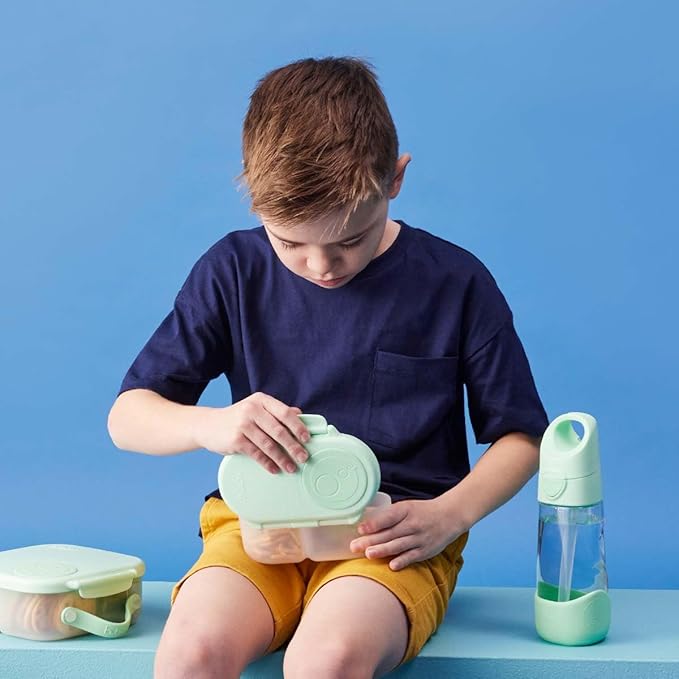 b.box Snack Containers for Kids, Toddler Snack Box Container, Reusable Small Bento Box for Lunch, School & Travel, Leak Proof, BPA free, Dishwasher Safe, Ages 4 months+ (Spearmint, 12oz capacity)-CubbioJoy