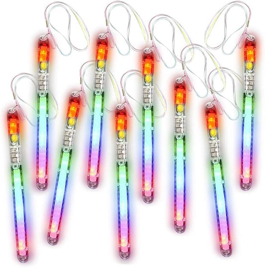 ArtCreativity Light Up Police Wands, Set of 12, Flashing LED Wand Sticks with Lanyards, Thrilling Light Show, Batteries Included, Birthday Party Favors, Carnival Prize, Goodie Bag Fillers for Kids-CubbioJoy